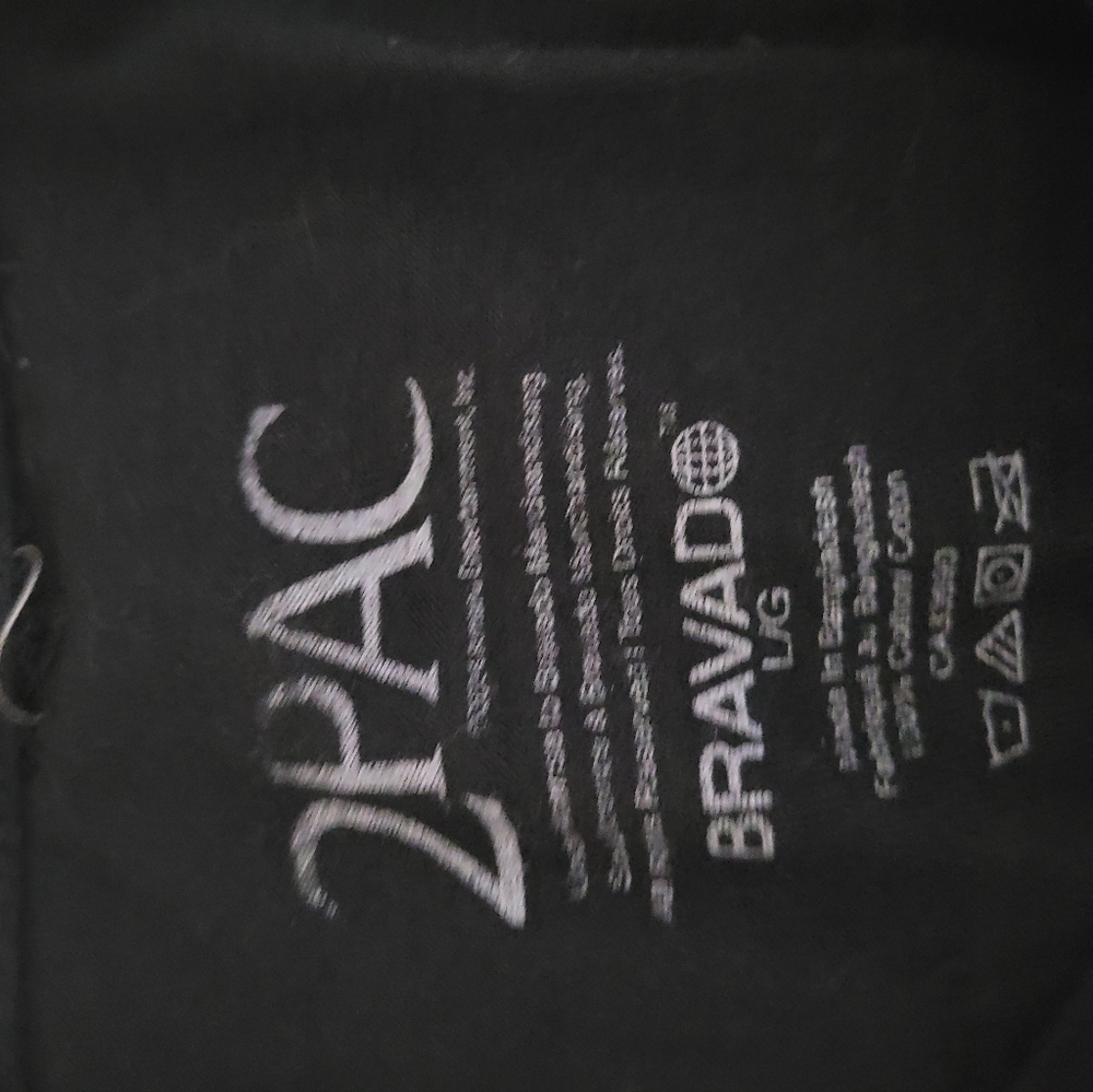 Mens Tupac Black Graphic BAND T-Shirt - Picture 3 of 3